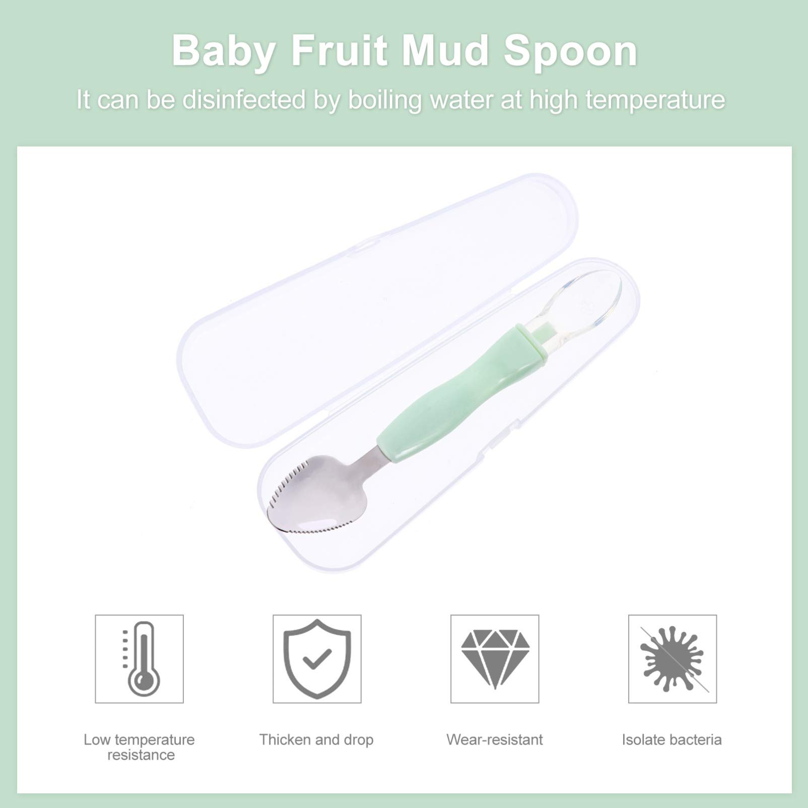 Kisangel 2-Pack Silicone Baby Feeding Spoons - Dual Head Food Scraper & Puree Spoon for Infants - BPA-Free Soft Weaning Utensils - Perfect for Mashed Fruits, Vegetables & Baby-Led Weaning (Green)