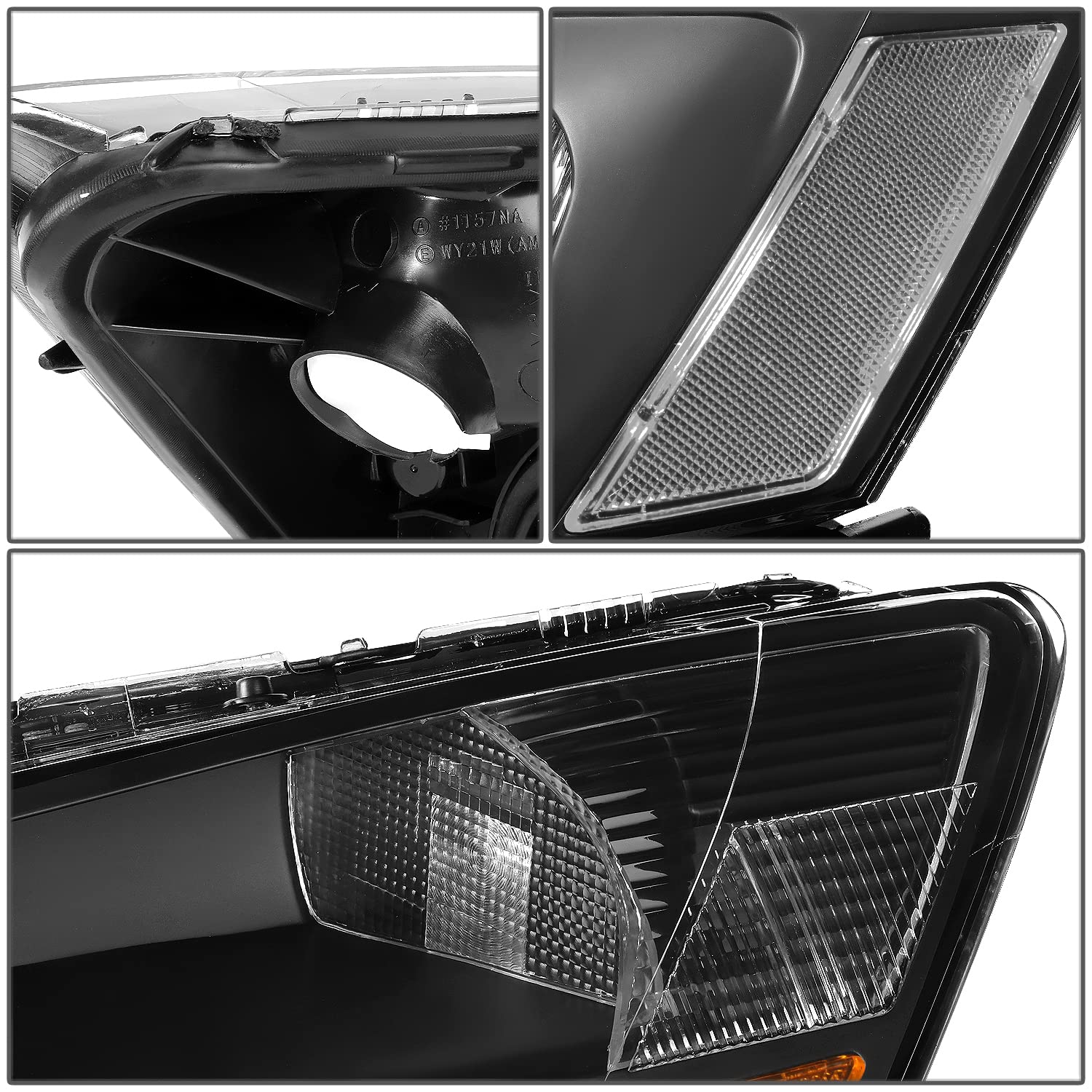 Auto Dynasty LED DRL Headlights for 03-07 Honda Accord 7th Gen - Black Housing Clear Corner for Day & Night Driving