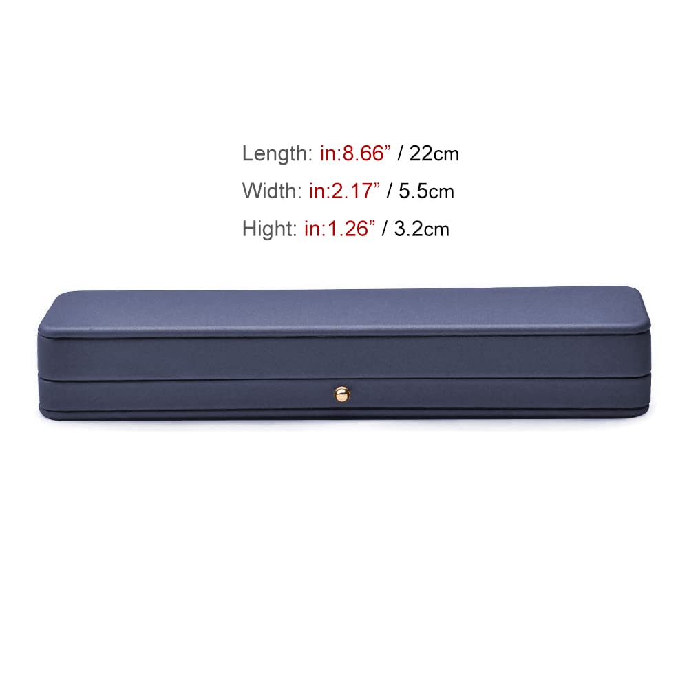 Premium Blue Leather Jewelry Box with Velvet Interior - Long Chain Bracelet, Necklace & Watch Storage Case - Elegant Gift for Wedding, Engagement, Proposal, Birthday & Anniversary - Perfect for Jewelry Display, Organization & Gift-Giving