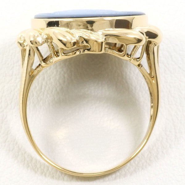 18K Yellow Gold Stone Cameo Ring - Vintage Elegant Jewelry for Women, Handmade Cameo Pendant Ring - Perfect for Weddings, Anniversaries & Special Occasions
