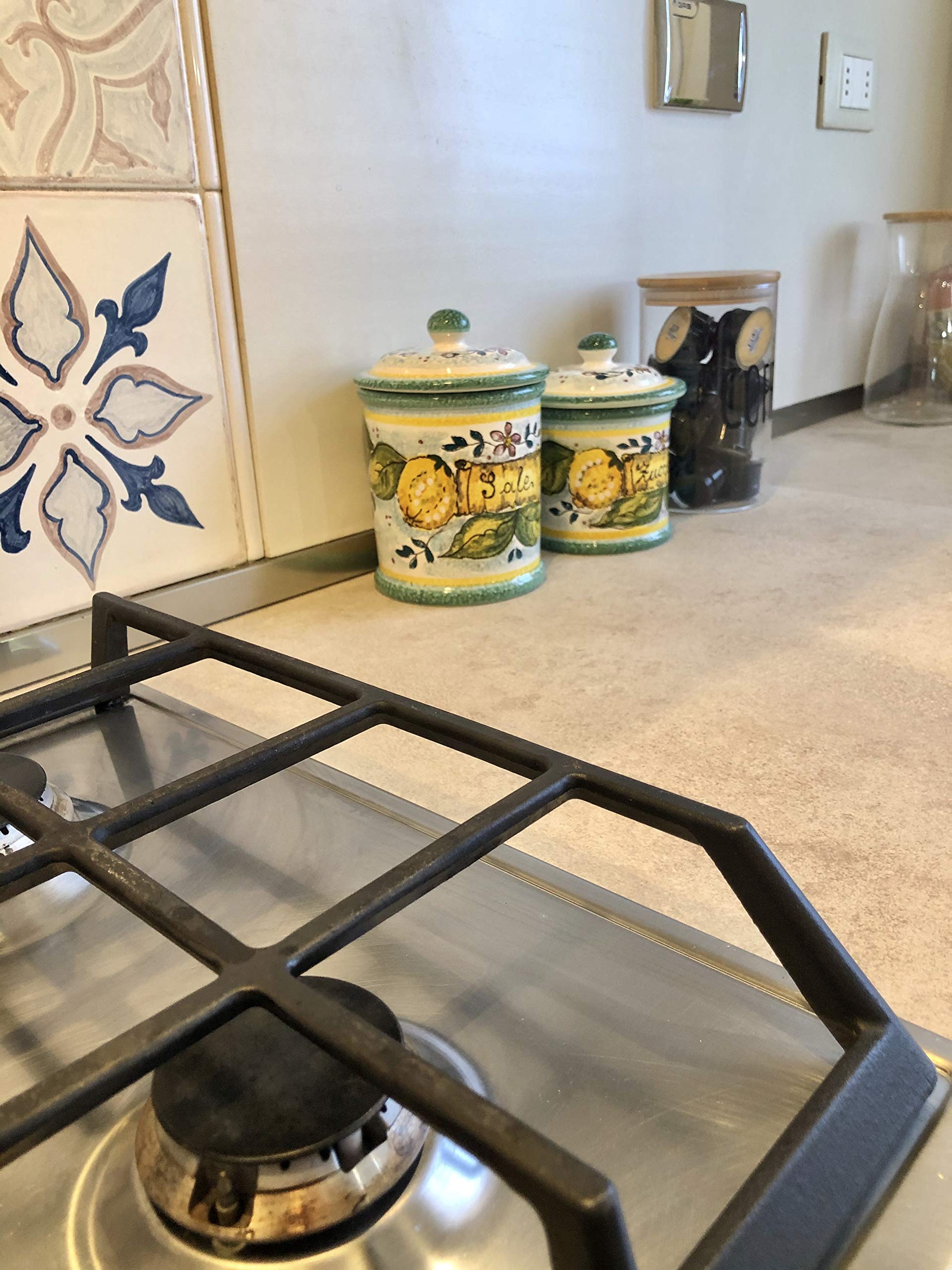 Italian Ceramic Food Storage Jars Set - Hand Painted Tuscan Lemon Design Kitchen Canisters for Salt, Sugar & Spices | Artisan Pottery Made in Italy | Perfect for Farmhouse, Rustic & Mediterranean Style Kitchens