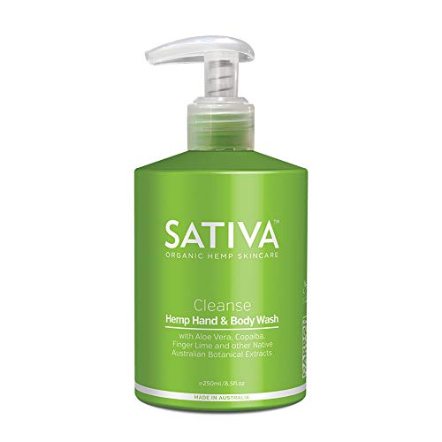 Organic Sativa Cleanse Hemp Hand & Body Wash - 8.5oz | Moisturizing & Detoxifying | Perfect for Daily Use, Gym, Spa & Post-Workout Cleansing