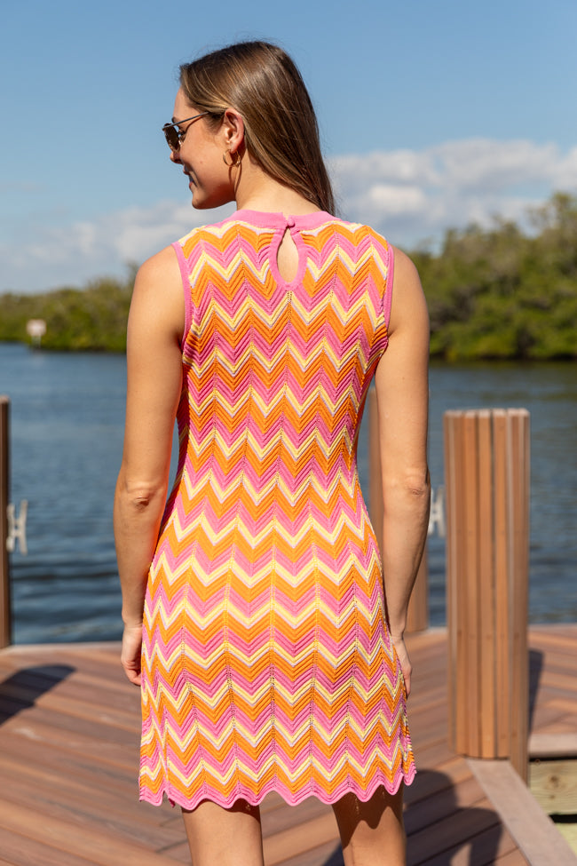 Stylish Multi Chevron Knit Dress for Women - Perfect for Beach Vacations, Summer Outings & Casual Wear