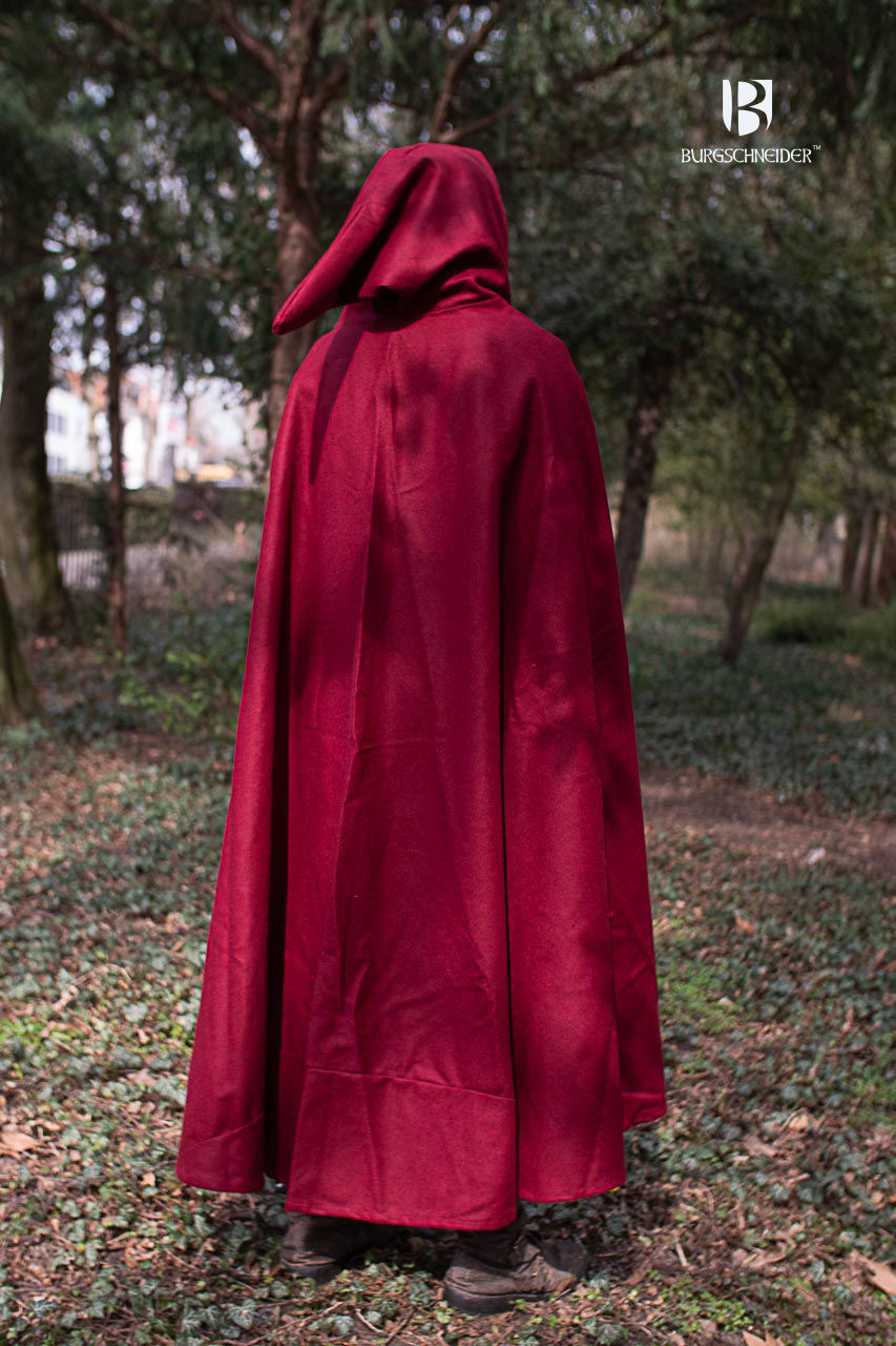 Wool Hooded Cloak for Women - Warm Winter Red Cape with Hood - Perfect for Renaissance Fairs, Cosplay & Cold Weather Outdoors