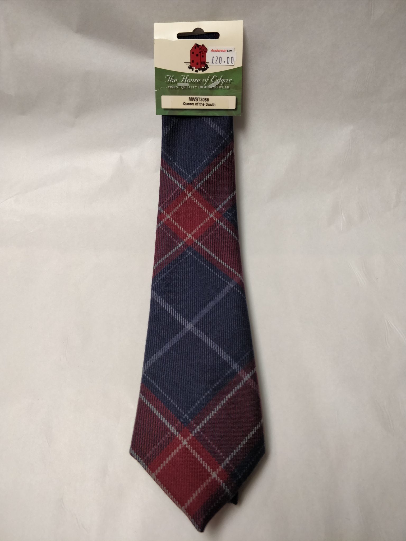 Queen of the South Tartan Tie | Premium Scottish Plaid Necktie for Men | Perfect for Weddings, Office & Formal Events