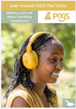 POGS Wireless Over-Ear Noise Cancelling Headphones with 85dB Volume Limit - Adjustable, Durable Design with Built-in Mic & Music Sharing - Turtle Blue | Perfect for Travel, Work & Gaming