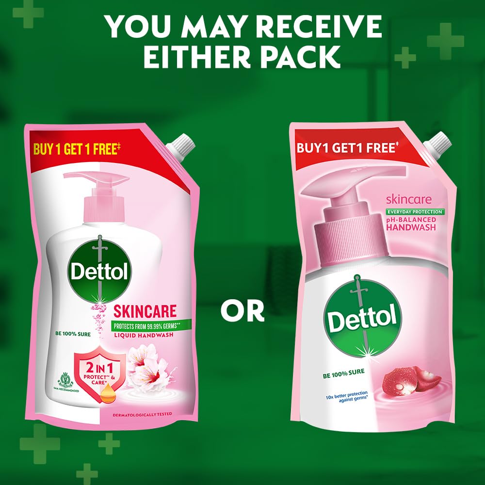 Dettol Liquid Handwash Refill 675ml (2 Pack) - pH Balanced Antibacterial Hand Soap for 10X Better Germ Protection - Ideal for Home, Kitchen, Bathroom & Office Use