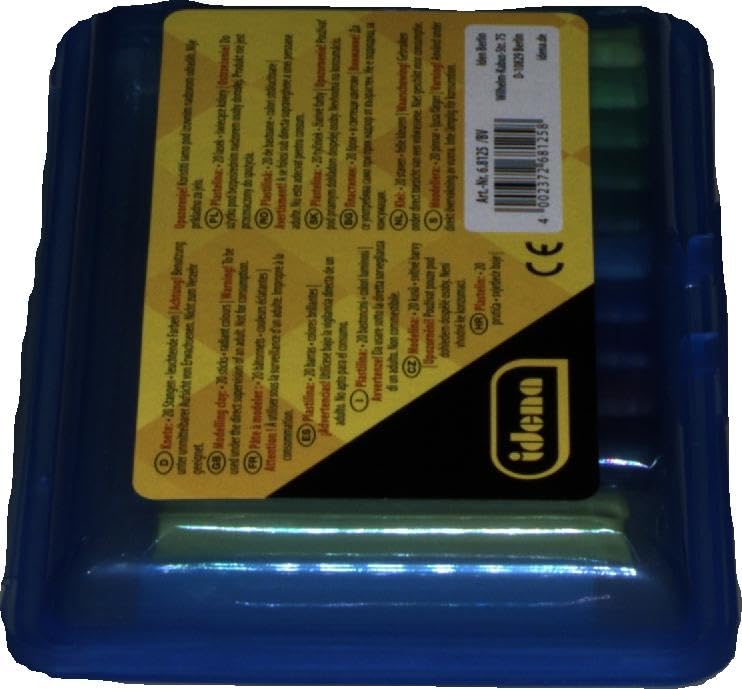 Idena 68125 Modeling Dough Set - 20 Colorful Play Dough Bars in Blue Storage Box for Kids Arts & Crafts, Sensory Play, and Creative Learning Activities