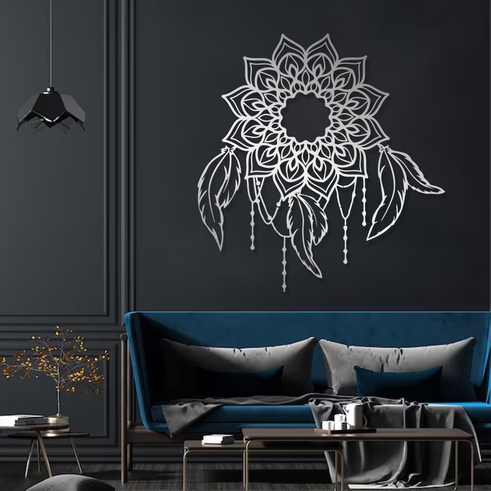 Boho Metal Dream Catcher Wall Hanging - 41