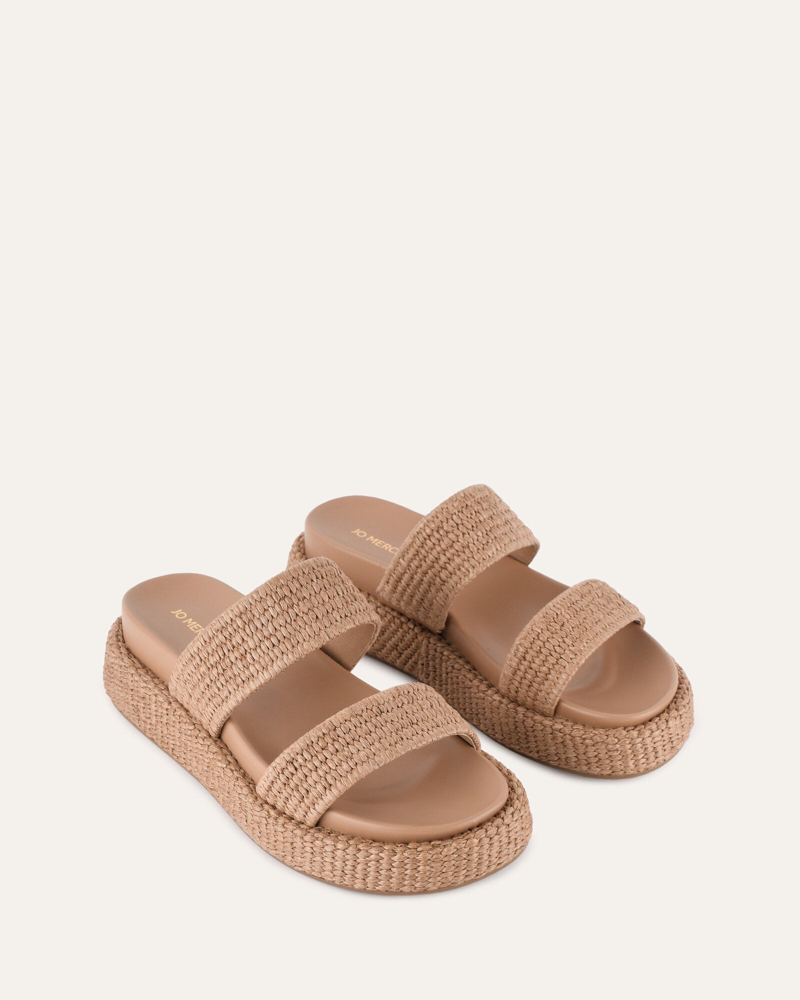MARCO Women's Flat Sandals - Tan Raffia Espadrilles for Summer Beach, Vacation & Casual Outings