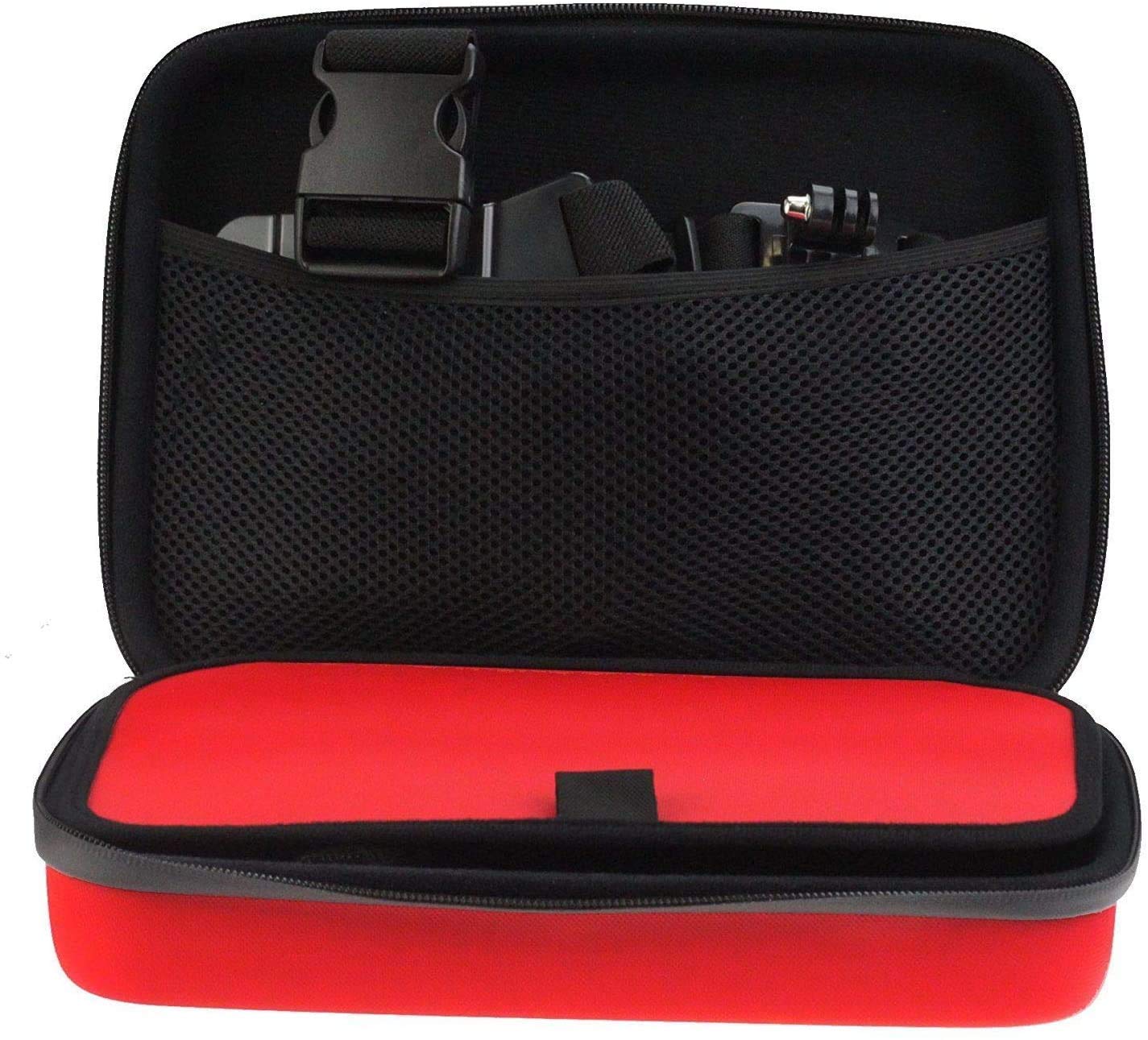 Navitech Red Heavy Duty Shockproof Action Camera Hard Case - Compatible with Dragon Touch Vision 3Pro 4K Action Camera | Waterproof Protective Storage for Outdoor Sports, Travel & Adventure