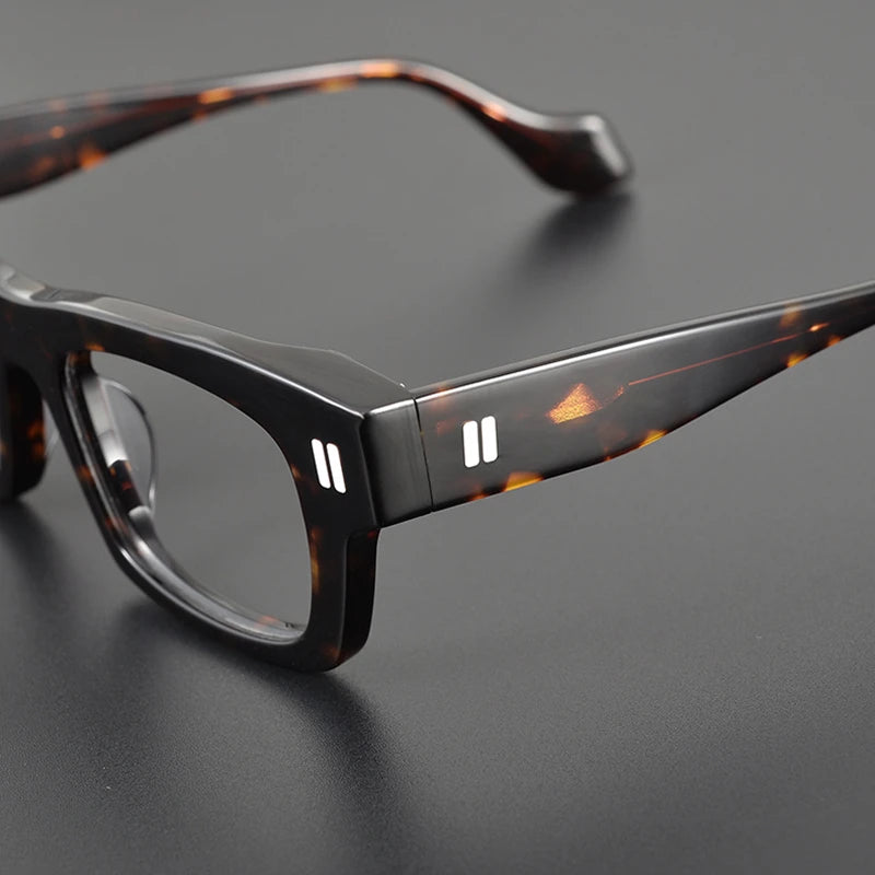 Stylish Black Unisex Square Acetate Eyeglasses Frame L2037 - Trendy Full Rim Glasses for Men & Women, Perfect for Reading, Work, and Fashion Accessories