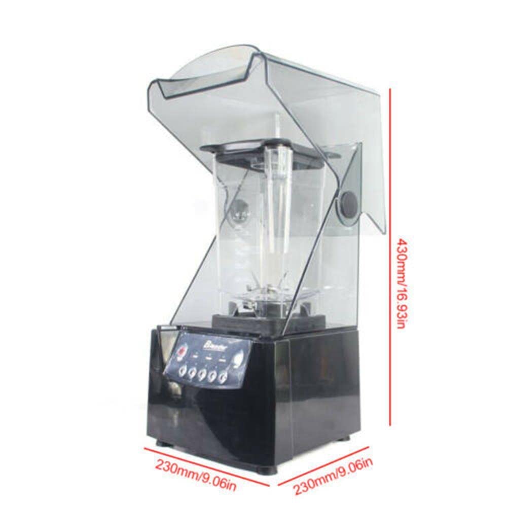 DNYSYSJ 1.8L Commercial Smoothie Blender - 2200W High Power Electric Juicer Mixer with Soundproof Enclosure for Home, Cafe & Juice Bars - Quiet Operation, 110V 60Hz, Black - Perfect for Smoothies, Shakes & Healthy Drinks