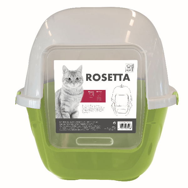 M PETS Rosetta Hooded Cat Litter Box - Odor Control Enclosed Litter Pan with Hood for Indoor Cats - Perfect for Small Spaces & Privacy Seeking Pets