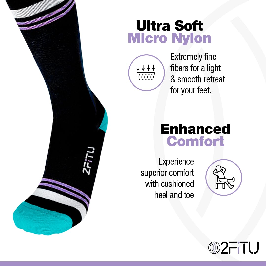 Graduated Compression Socks 15-20mmHg Knee High for Women & Men - Improve Circulation & Recovery - Perfect for Running, Travel, Pregnancy & Nurses - Best for Varicose Veins Relief & Long Flights