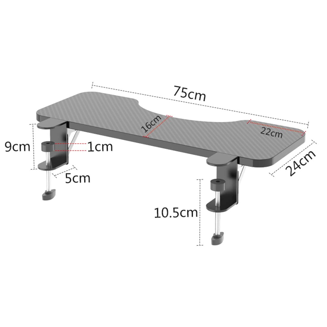 Ergonomic Keyboard Tray - Adjustable Clamp-On Desk Extender with No Drilling Installation, Perfect for Home Office & Workspace - Space-Saving Side Table for Computers, Laptops & Office Accessories