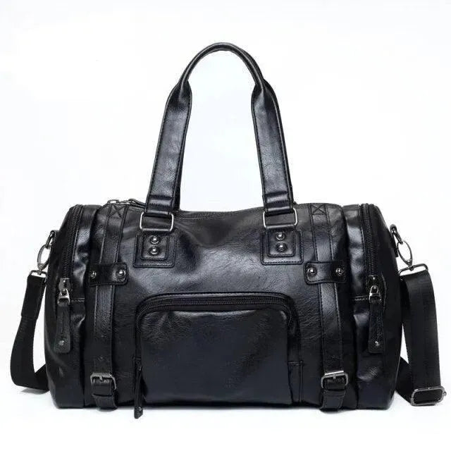 Premium Genuine Leather Duffle Bags for Men - Waterproof Travel Gym Weekender Bag - Perfect for Business Trips, Gym & Weekend Getaways