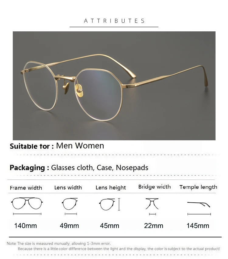Aimee Unisex Full Rim Flat Top Round Titanium Eyeglasses 14022 - Lightweight Durable Frame for Men & Women - Perfect for Reading, Work, and Everyday Wear