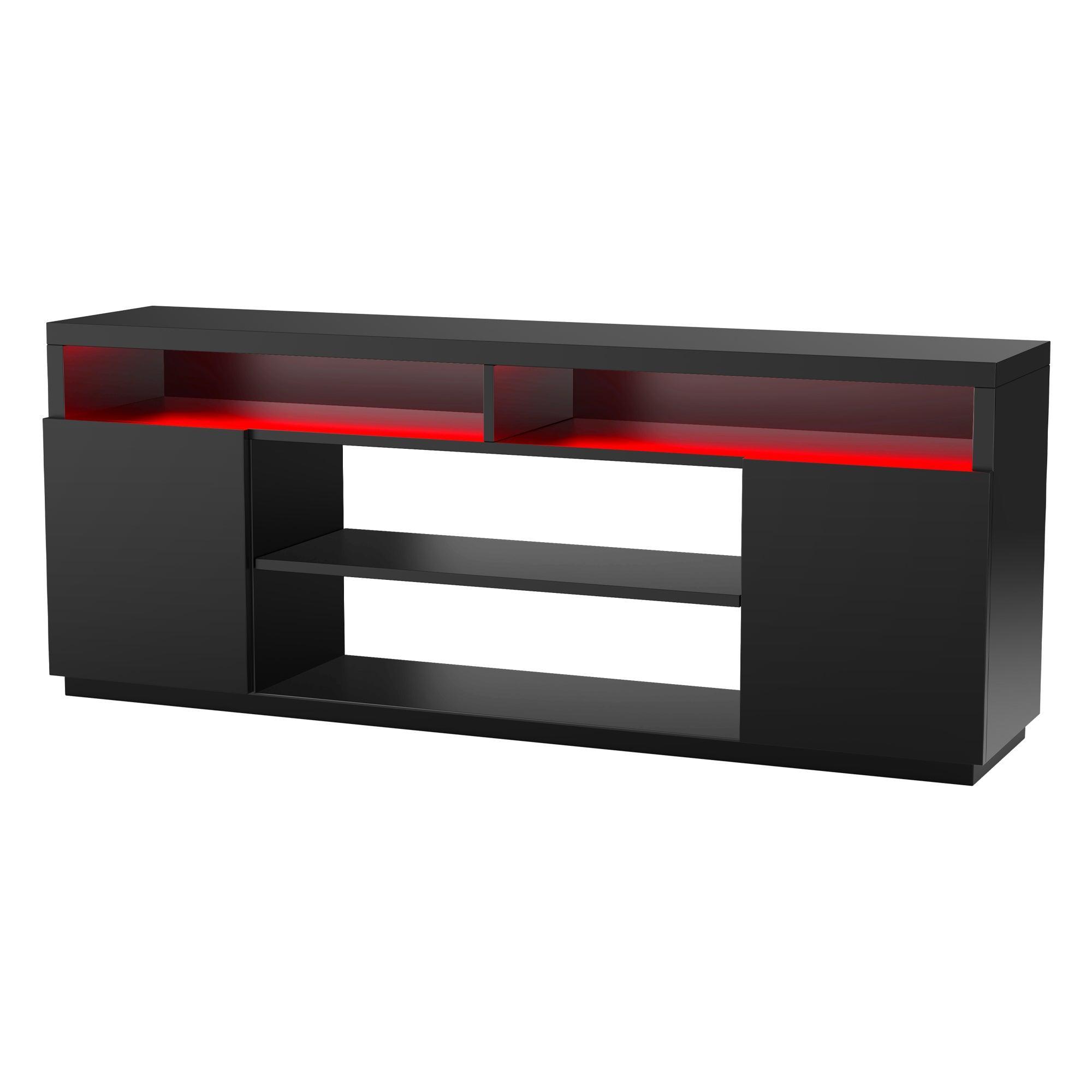68 Inch Modern TV Stand with LED Lights - Sturdy Media Console for Living Room, Entertainment Center, Home Theater Setup & Gaming Room Decor