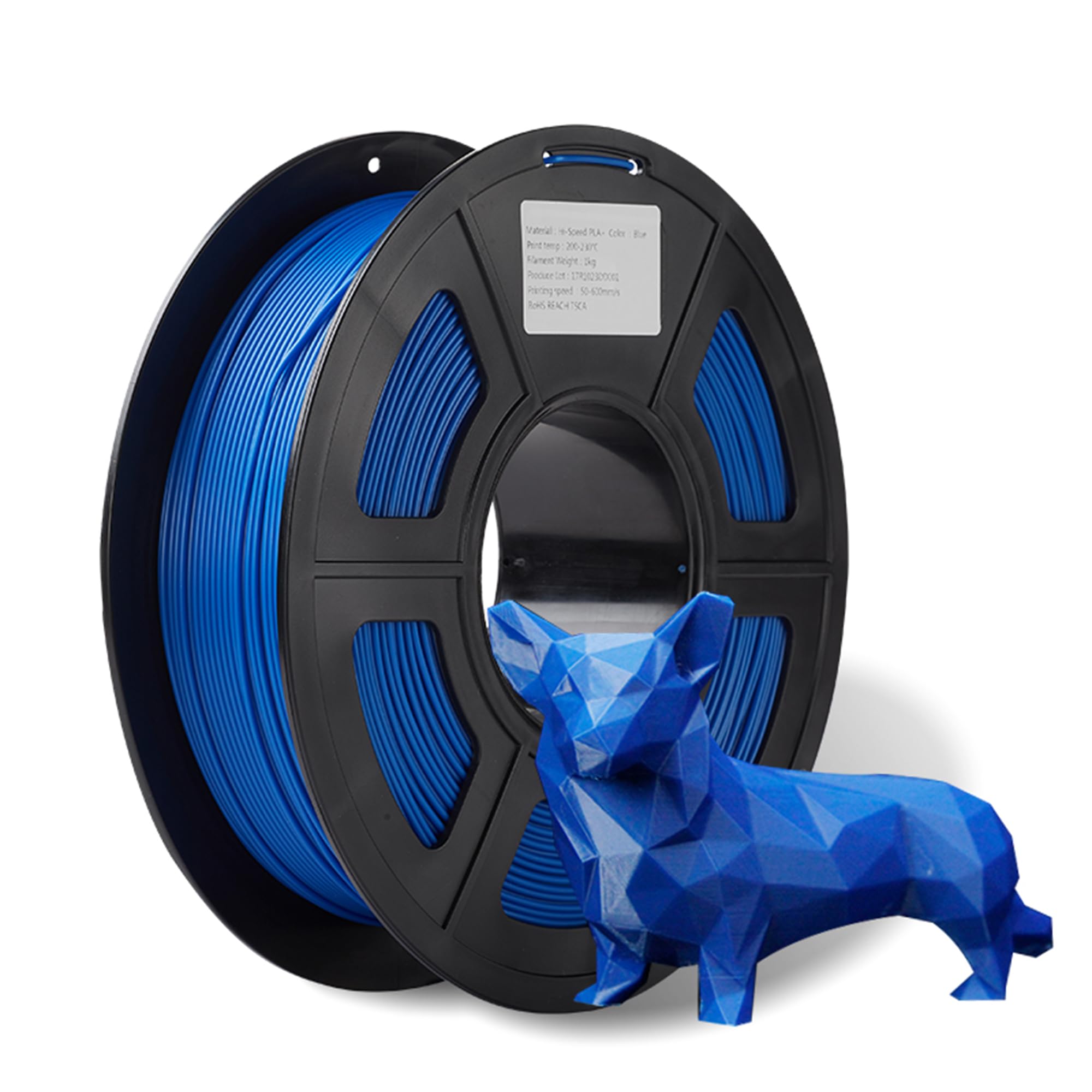 Premium PLA+ 3D Printer Filament 1.75mm - High Speed & High Toughness PLA Plus Filament with +/- 0.02mm Accuracy, 1kg Spool (2.2lbs) - Compatible with Bambu Lab AMS Lite & Most FDM 3D Printers - Ideal for Rapid Prototyping, Cosplay Props & Functional Parts - Vibrant Blue Color