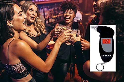 CZ Grain Keychain Breathalyzer - Ultra-Portable Pocket Alcohol Tester for Personal Use | Accurate BAC Detection | Perfect for Parties, Bars & Road Safety