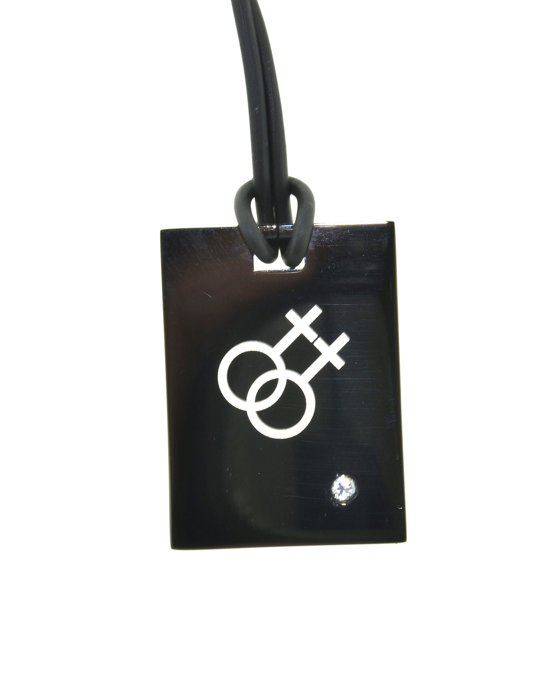 Black Titanium Double Female Symbol Pendant - Lesbian Pride Necklace for LGBT Women | Perfect for Pride Events, Coming Out Gifts & LGBTQ+ Support