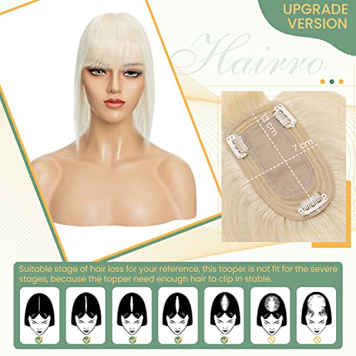 Clip in Human Hair Topper with Silk Base - Natural Looking Hairpiece for Thinning Hair - Perfect for Daily Wear, Special Occasions & Styling