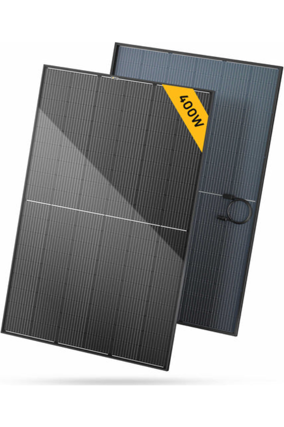 BougeRV 400W 12V Monocrystalline Bifacial Solar Panel with 10BB - High Efficiency Solar Panel for RV, Boat, Off-Grid & Home Use