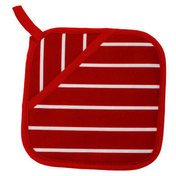 Dexam Red Butchers Stripe Potholder - Heat Resistant Kitchen Oven Mitts for Cooking, Baking & Grilling - Perfect for Home, Restaurant & BBQ Use