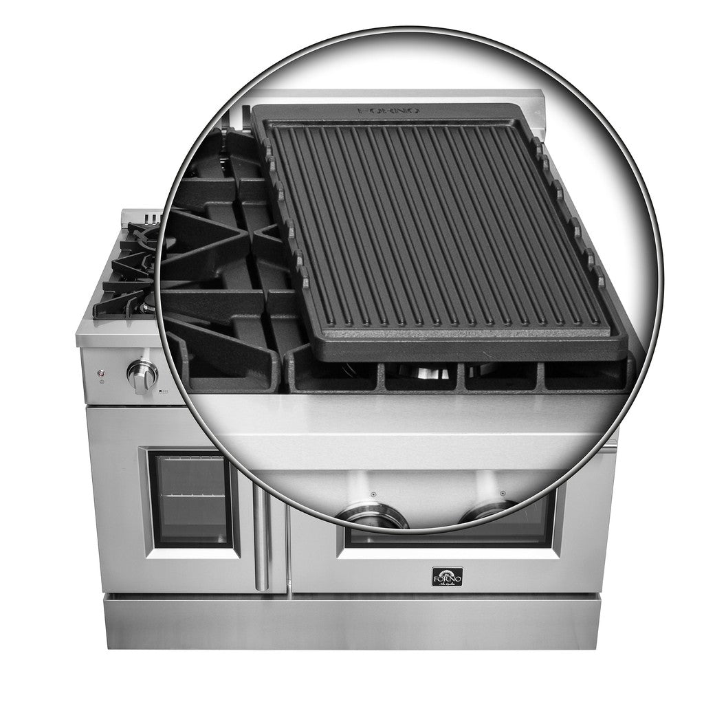 Forno Galiano 48-Inch 6.58 cu. ft. Freestanding Gas Range with Left Swing Door - Stainless Steel (FFSGS6444 48) | Professional Kitchen Appliance for Home Chefs & Restaurants