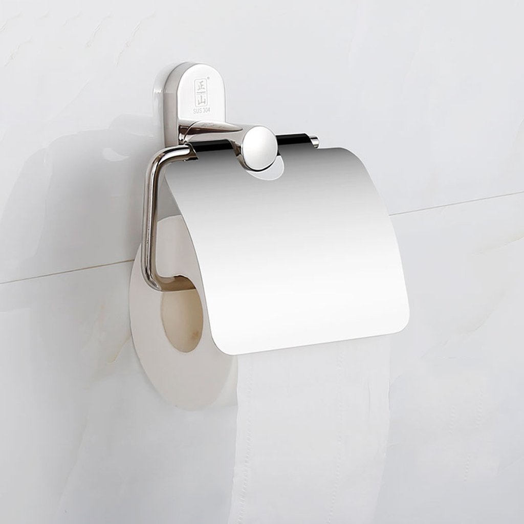 Stainless Steel Toilet Paper Holder & Tissue Box Tray - Wall Mounted Bathroom Organizer for Home, Office, and RV Use