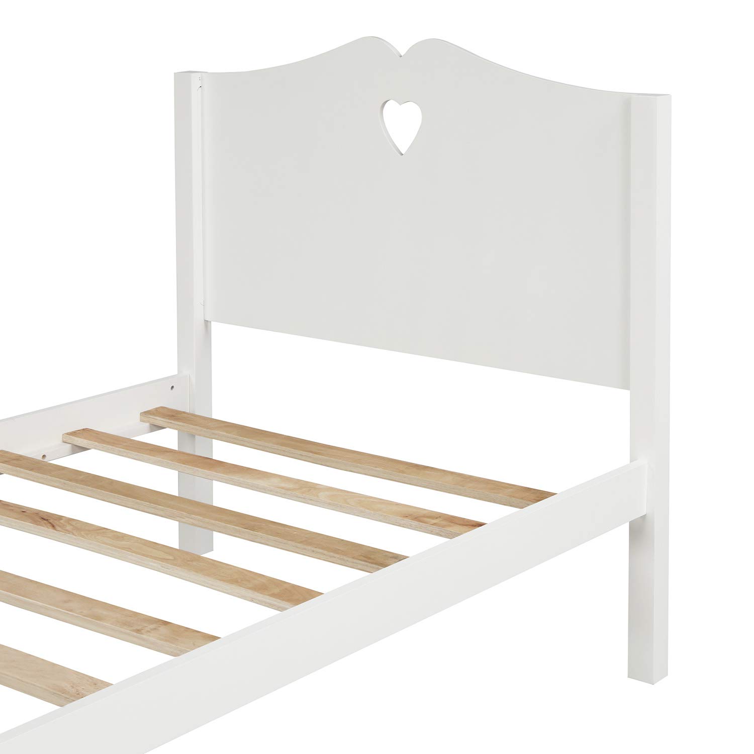 Merax Twin Size Wooden Bed Frame with Headboard & Footboard - No Box Spring Needed, Sturdy Platform Bed for Kids & Teens - Perfect for Small Bedrooms, Guest Rooms & Dormitories
