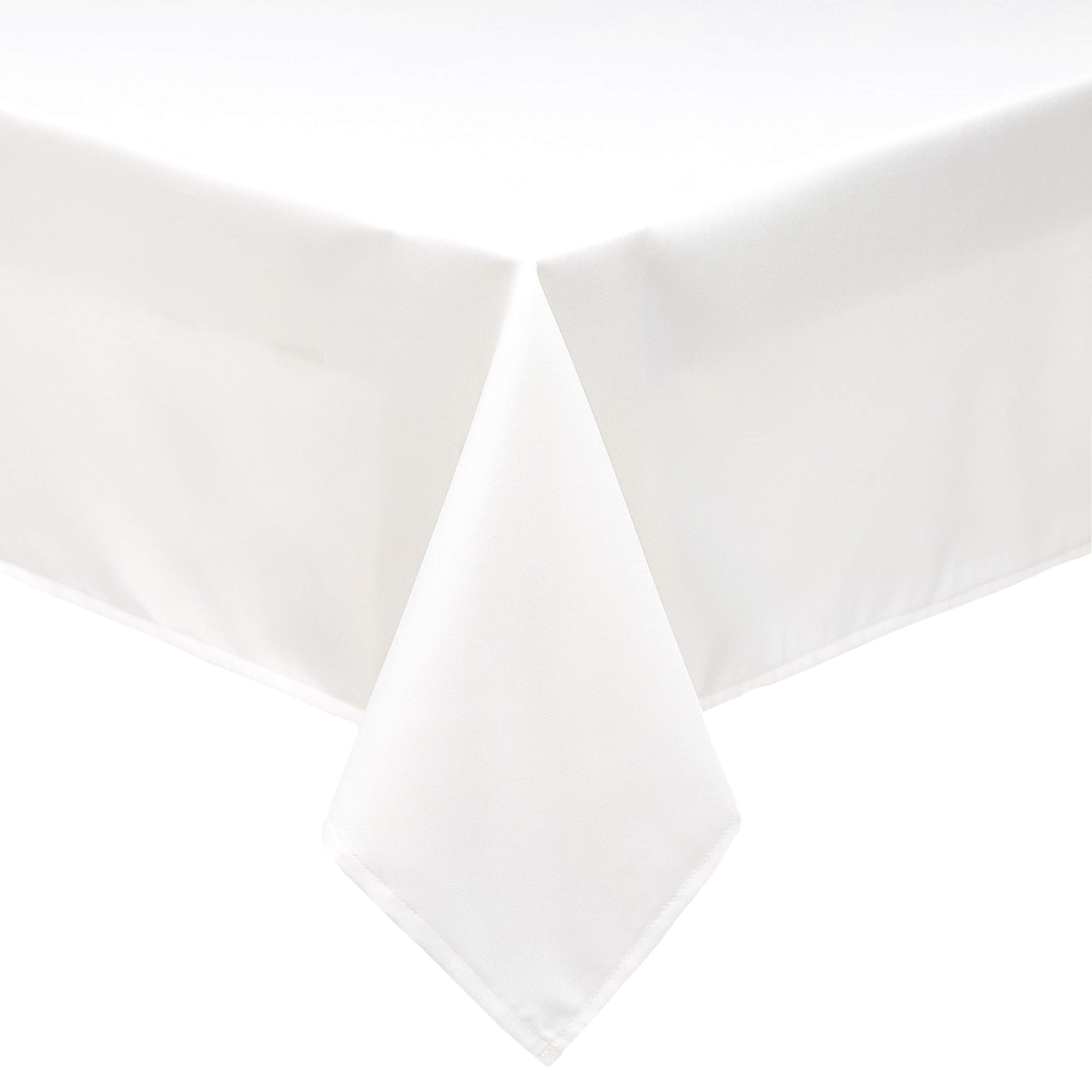 Amazon Basics White Polyester Tablecloth 52x52 - Washable for Dining & Parties