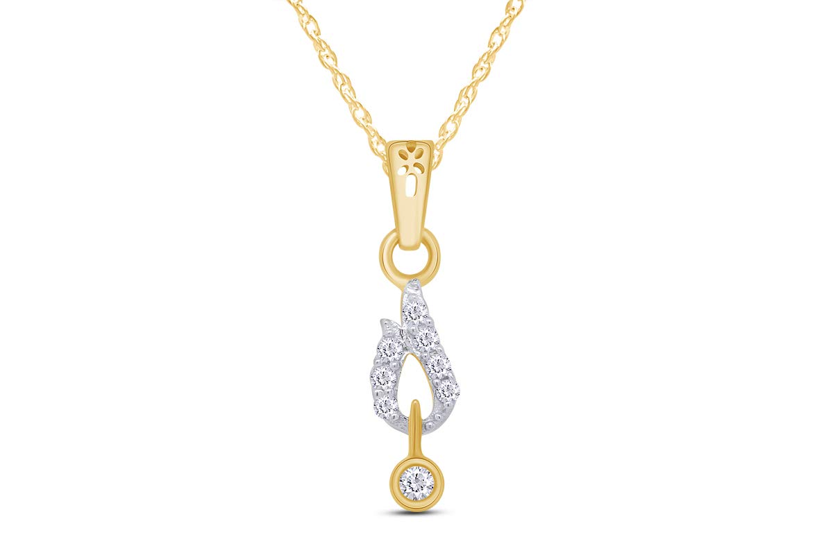 14K White Gold Natural Diamond Accent Drop Pendant Necklace for Women - Elegant Gift for Anniversary, Wedding & Special Occasions