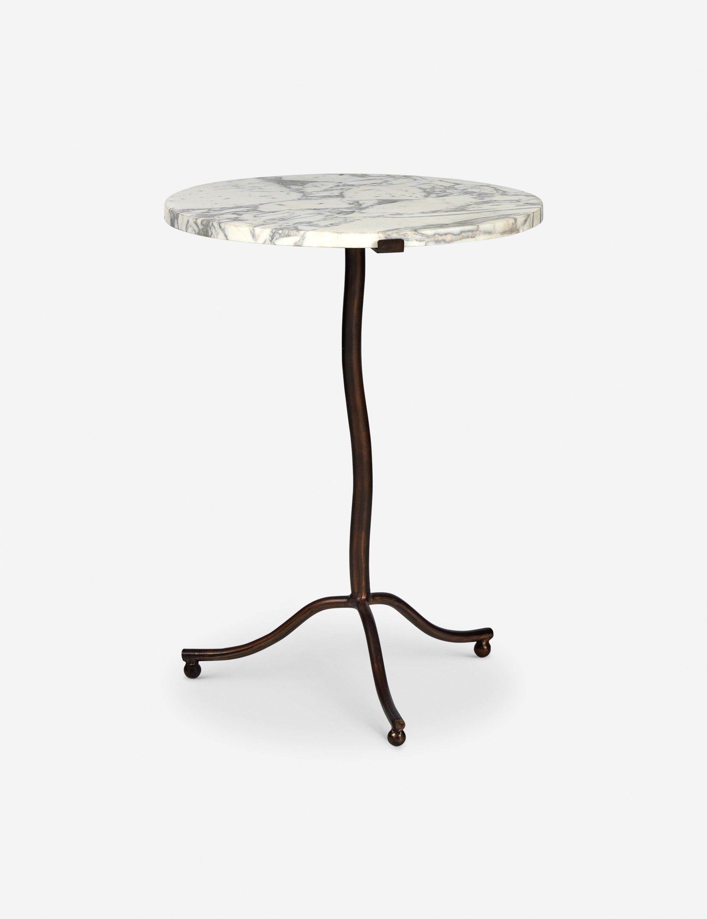 Cerrito Round Side Table - Modern Accent End Table for Living Room, Bedroom & Office - Small Round Coffee Table with Sturdy Metal Base for Home Decor