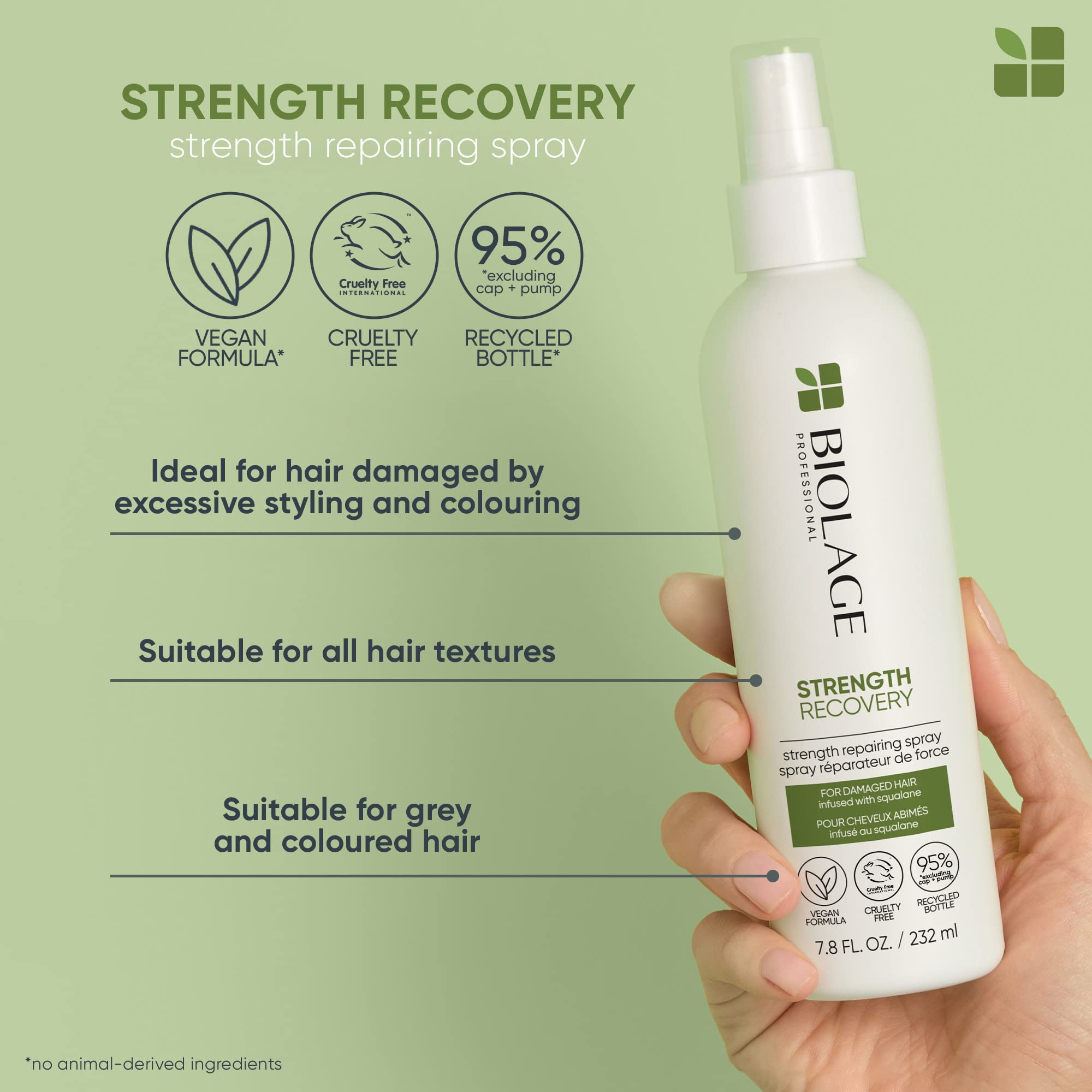 Biolage Professional Strength Recovery Shampoo for Damaged Hair - Repairing & Strengthening Hair Treatment with Keratin & Amino Acids - Perfect for Color-Treated, Chemically Processed or Dry Hair at Home & Salon Use