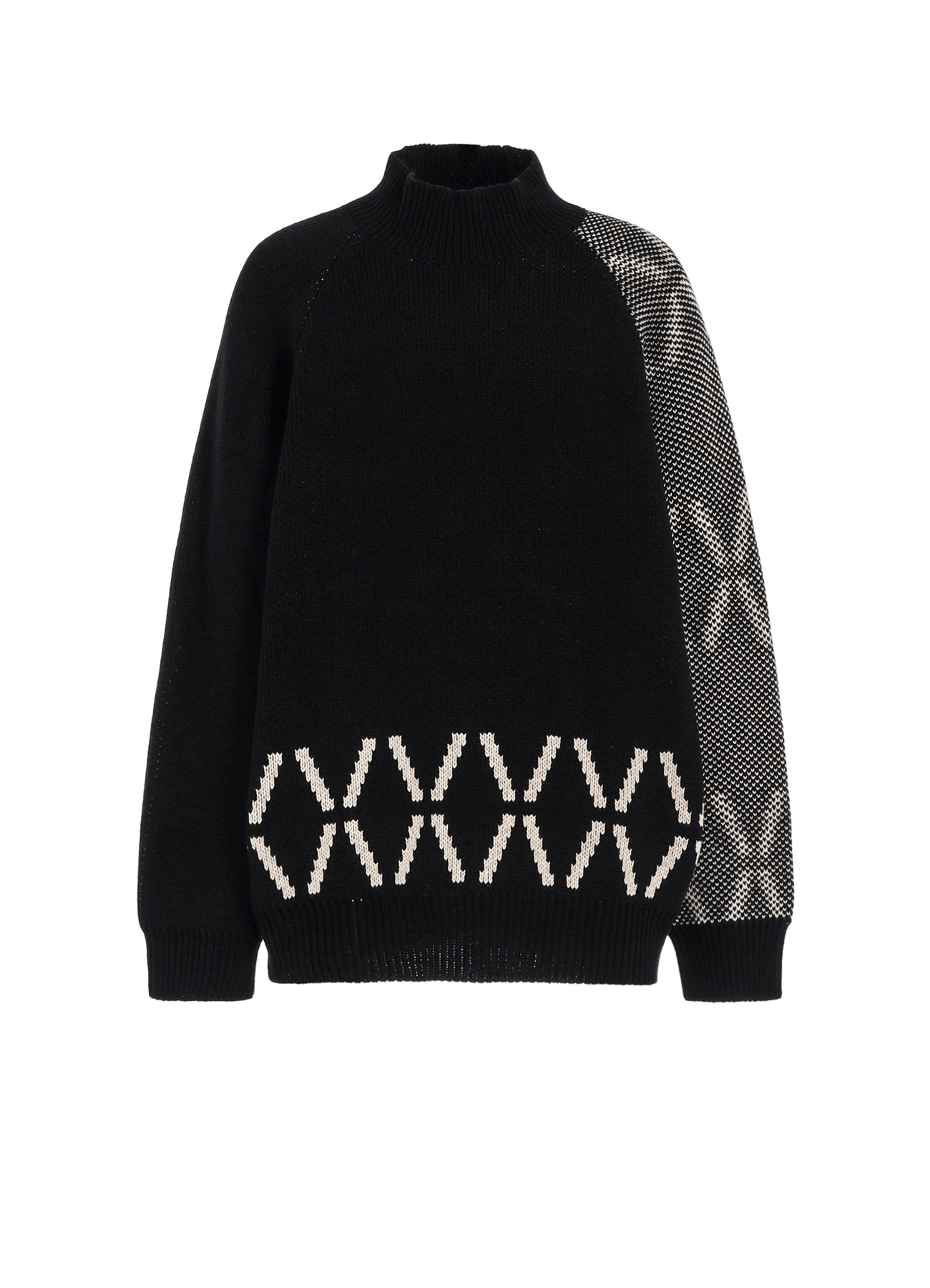 Bulky Wool Bird's Eye Reversible High Neck Knit Sweater - Cozy Winter Pullover for Women, Perfect for Cold Weather & Casual Outings