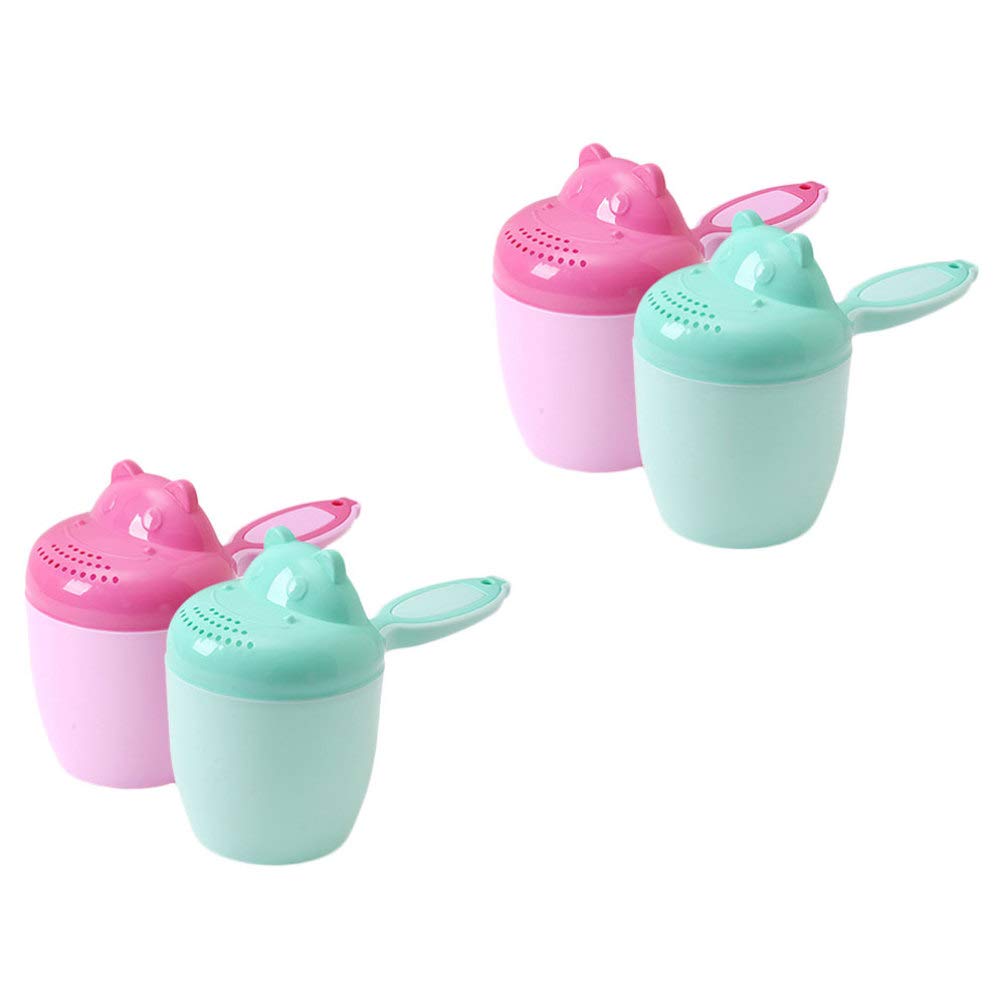 Toddmomy 4pcs Baby Shower Cups Set - BPA-Free Shampoo Rinser & Bath Wash Cups for Toddlers - Perfect Baby Shower Gift, Bath Toy & Hair Rinsing Helper for Infants
