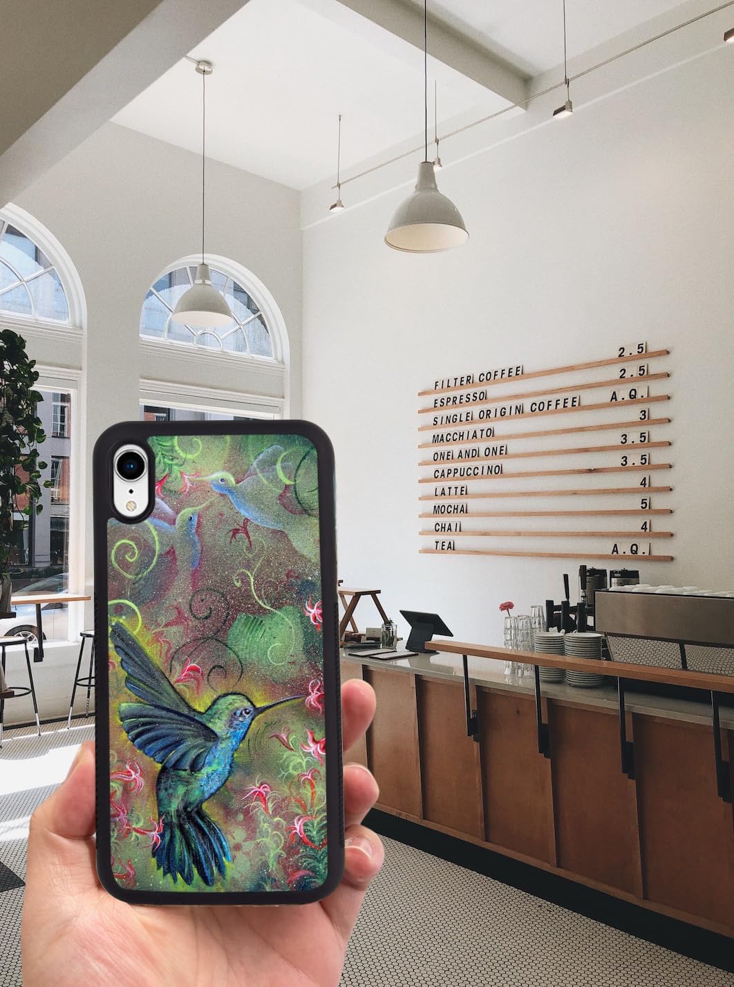 BITWELLS Shockproof iPhone XR Case with Hummingbird Design - Protective Hard PC Cover & Soft Bumper | Lightweight Durable Phone Case for Everyday Use & Outdoor Activities