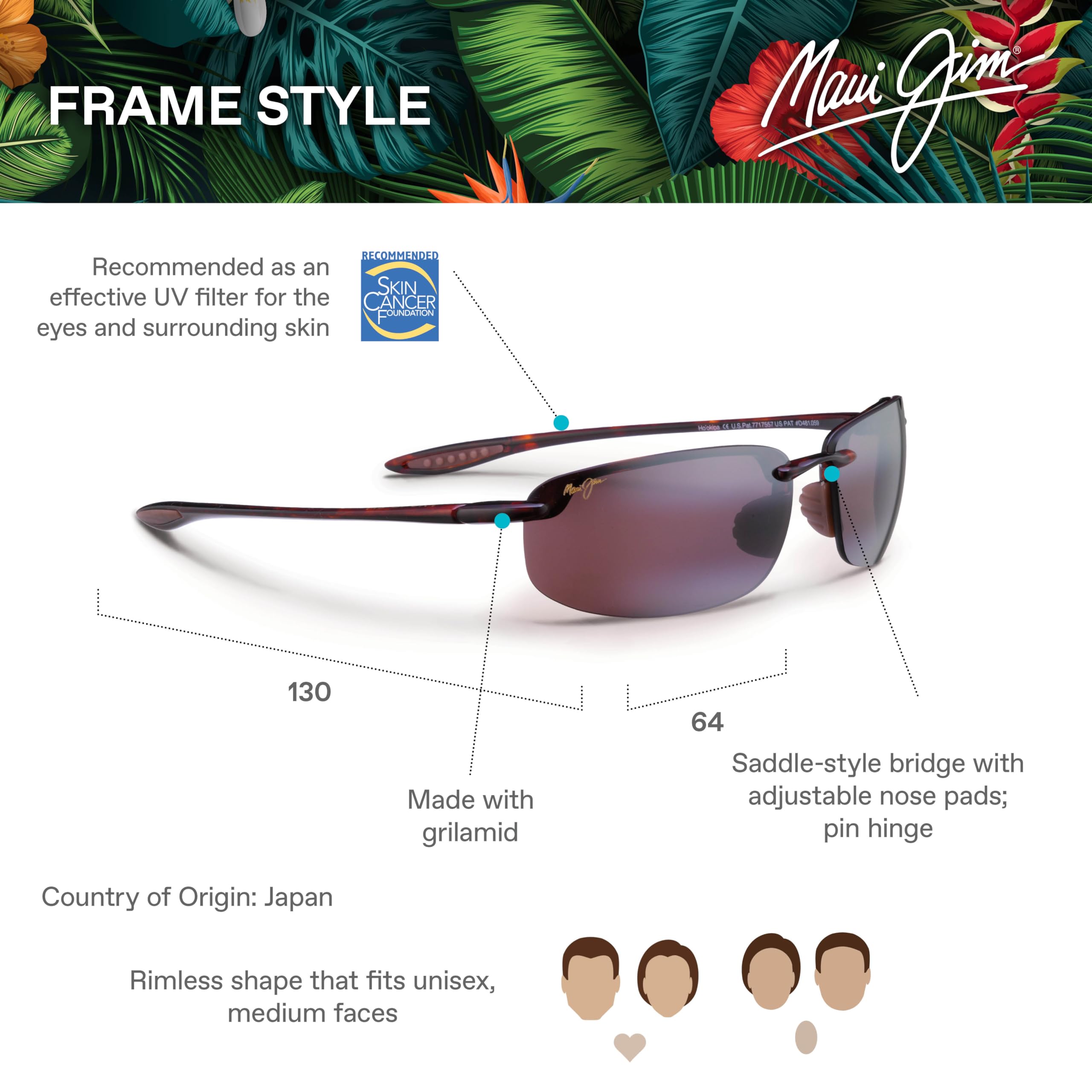 Maui Jim Hookipa Polarized Rimless Reading Sunglasses for Men & Women - Lightweight UV Protection for Driving, Fishing & Outdoor Activities