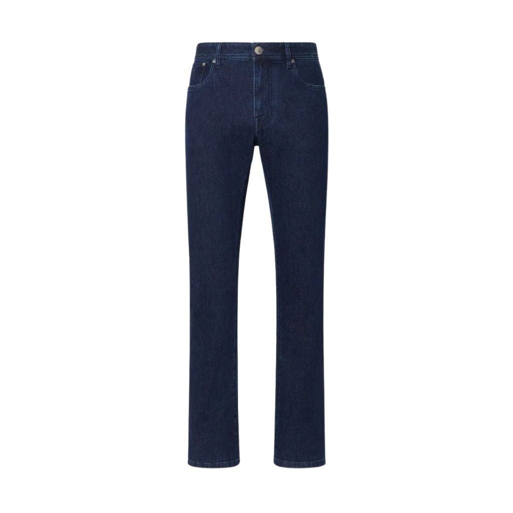 **Corneliani Stretch Denim Jeans - Dark Wash Slim Fit Men's Denim Pants for Casual & Business Wear**    *Use Cases: Perfect for office attire, weekend outings, or smart-casual events.*