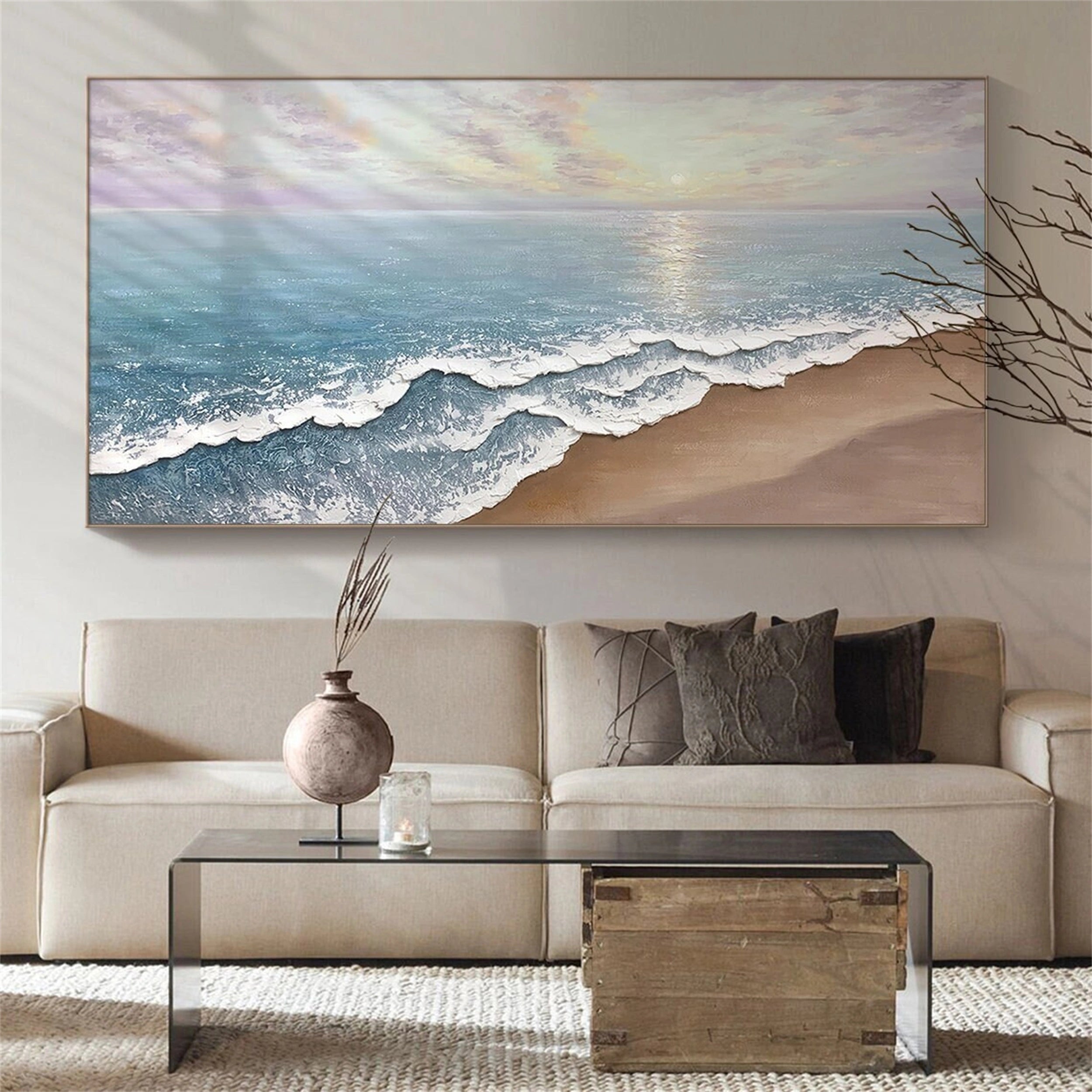 Ocean and Sky Painting #OS 102 - Stunning Seascape Wall Art for Living Room, Bedroom & Office Decor