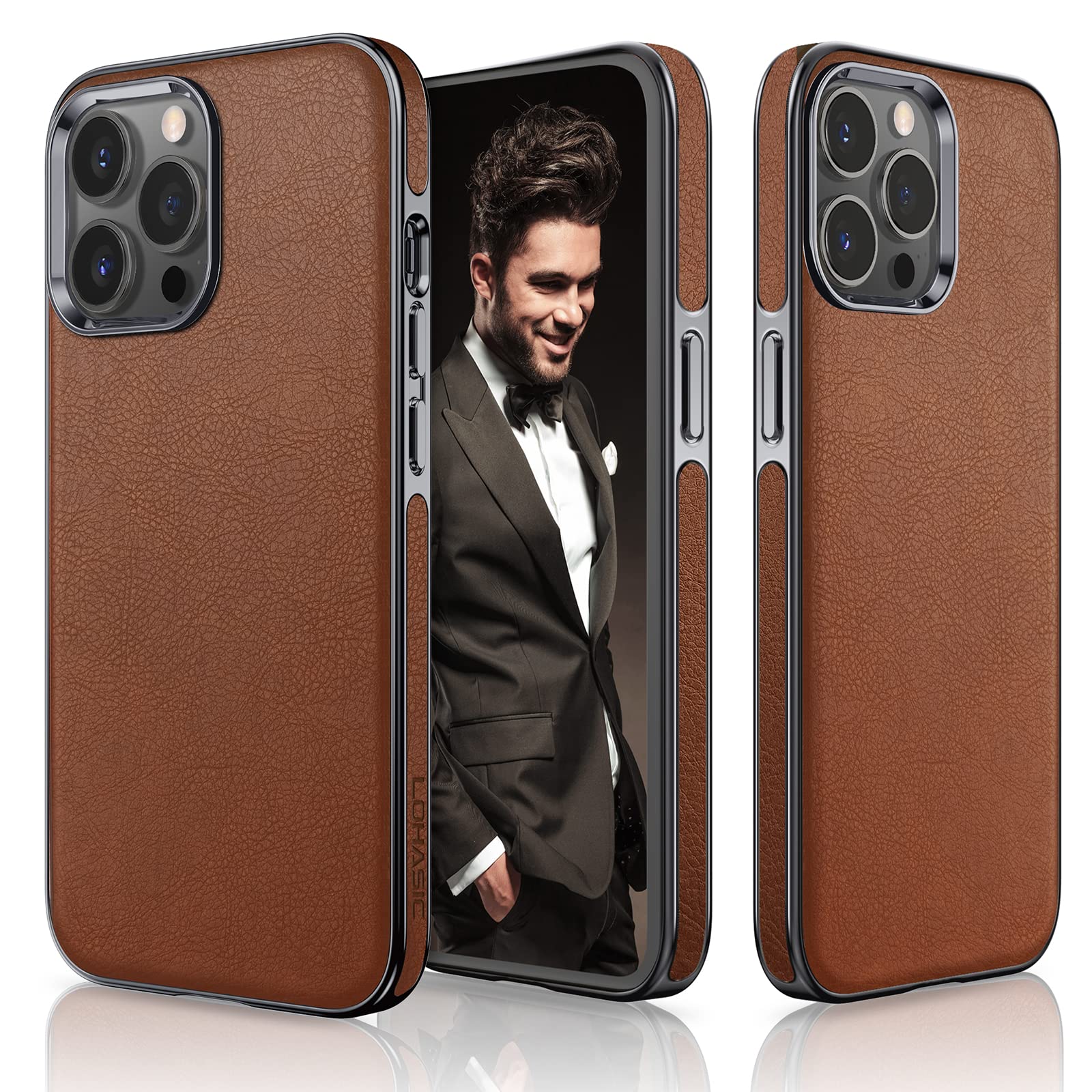 Premium Leather iPhone 13 Pro Max Case - Slim Business Cover with Shockproof Protection | Luxury Elegant Design for iPhone 13 Pro Max 5G 6.7