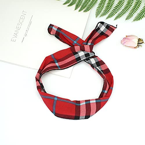 CHIROGRAPHY 6-Pack Twist Bow Wire Headbands for Women & Girls - Retro Bowknot, Polka Dot & Lattice Design Hair Accessories | Perfect for Parties, Weddings & Everyday Styling