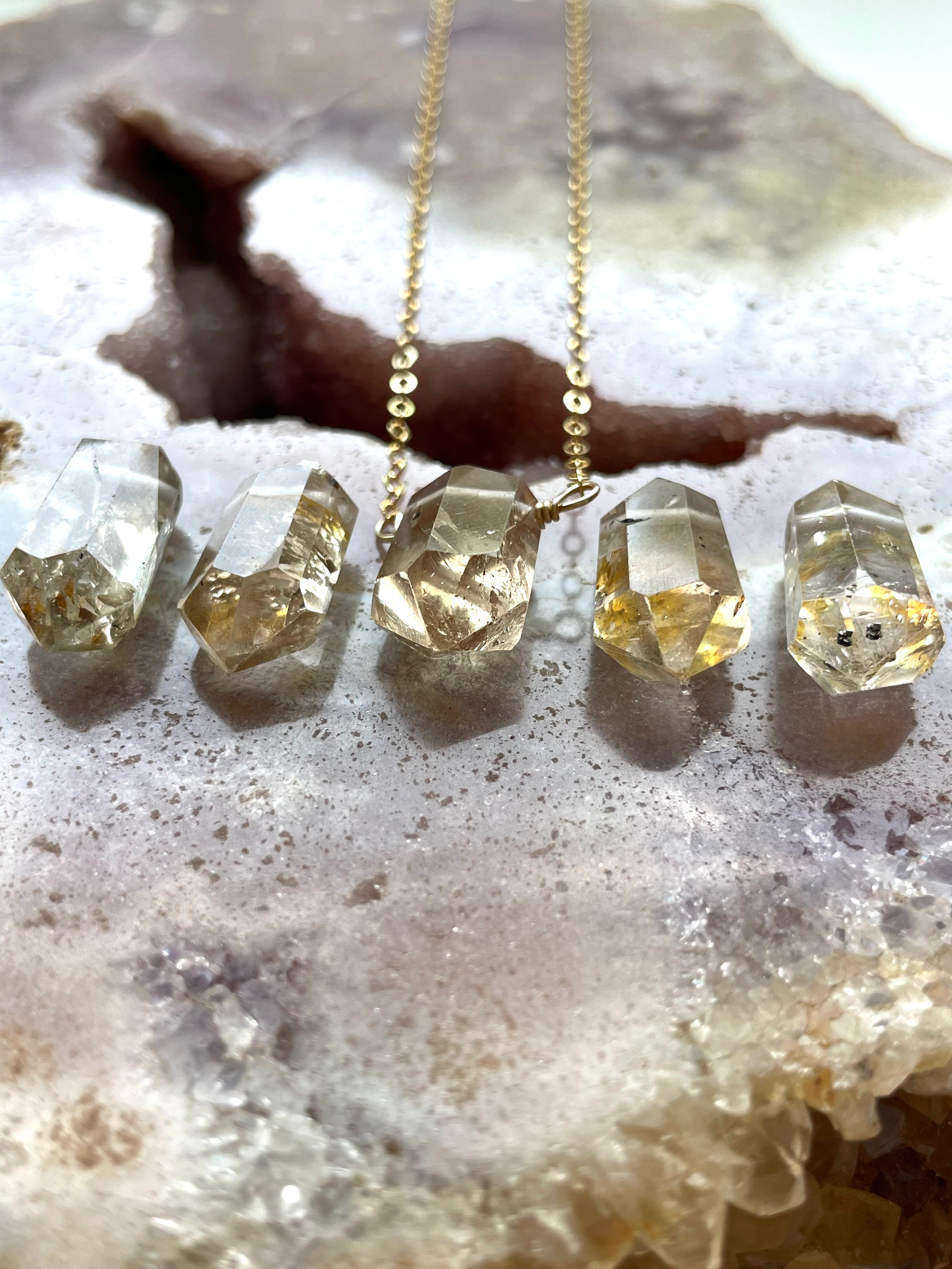 Imperial Champagne Topaz Crystal Pendant Necklace - Sterling Silver or 14K Gold Plated - Elegant Gift for Women, Birthday, Anniversary & Special Occasions
