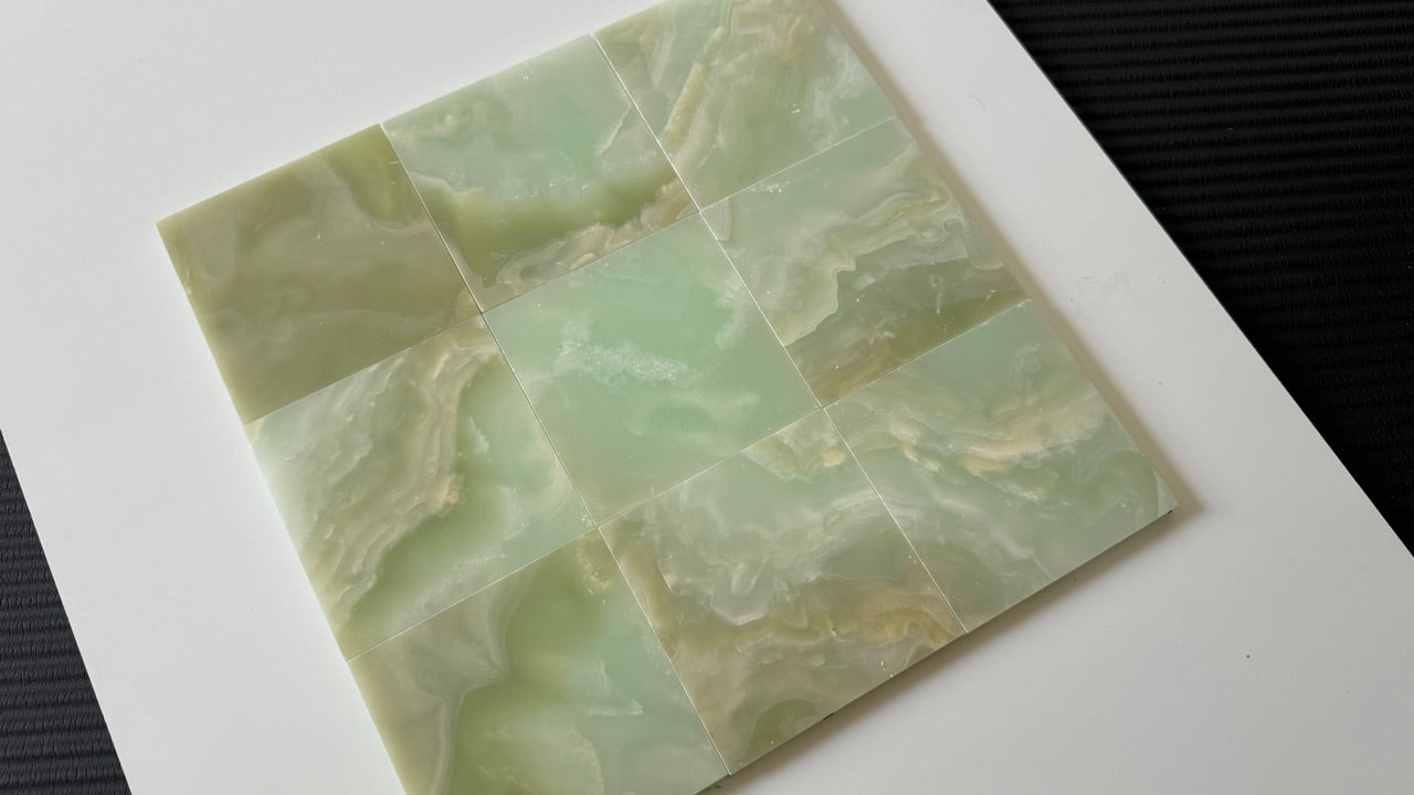 Premium Green Onyx and Nero Marquina Checkerboard Tiles - Polished or Honed Finish for Kitchen Backsplash, Bathroom Flooring, and Commercial Spaces