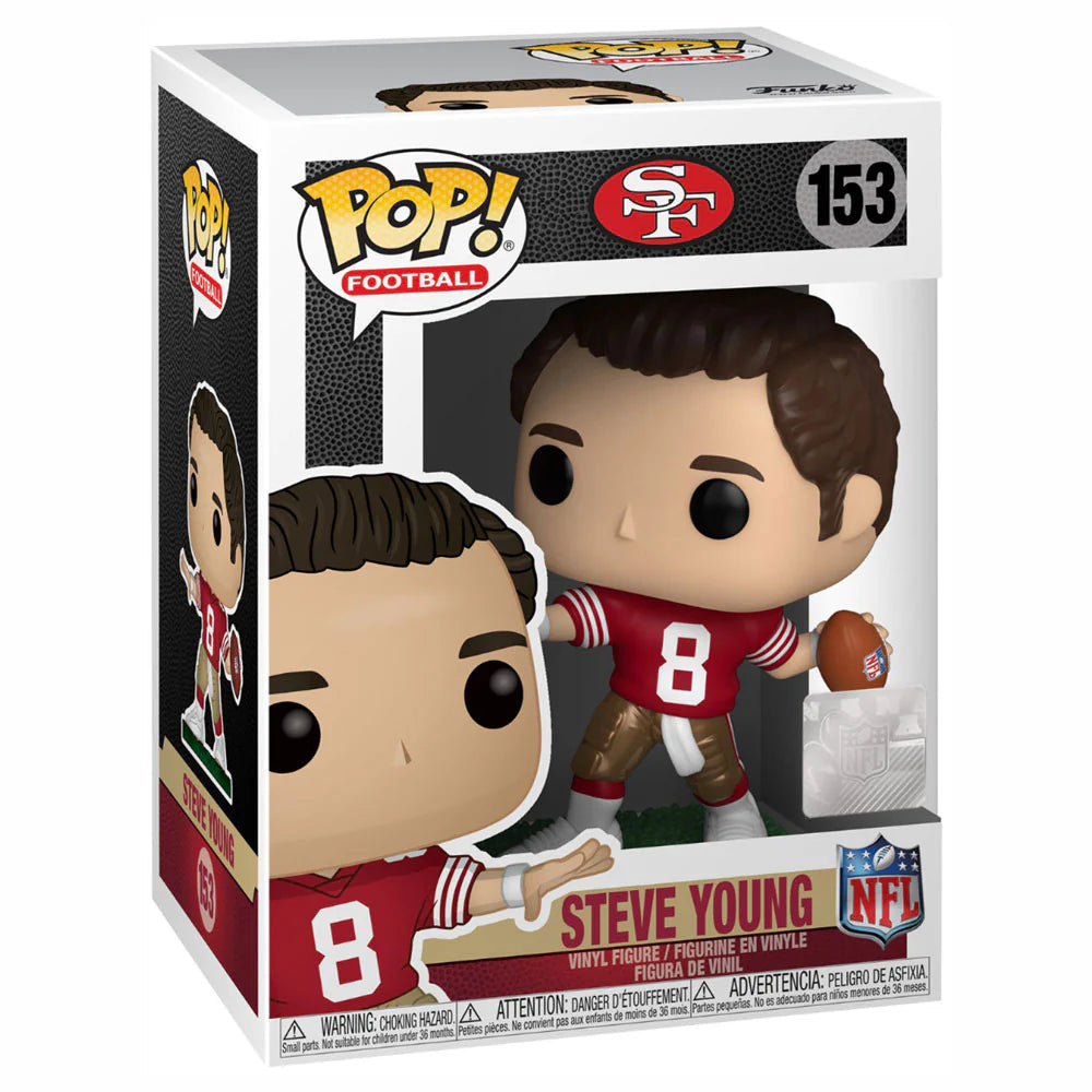 Steve Young Funko Pop NFL #153 Vinyl Figure with Protector Case - Perfect for 49ers Fans, Collectors, and Sports Memorabilia Displays