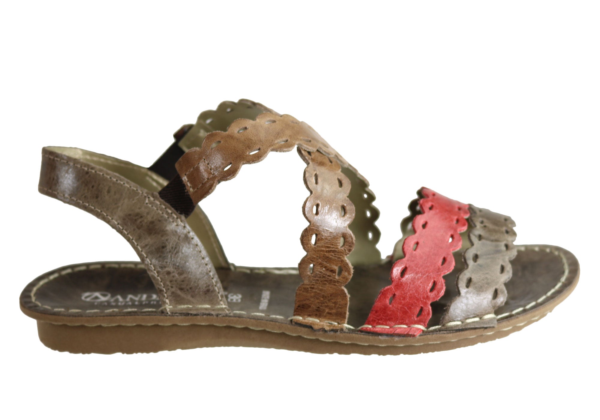 Andacco Cairns Women's Comfortable Flat Leather Sandals - Handmade in Brazil - Perfect for Beach, Vacation & Summer Walking