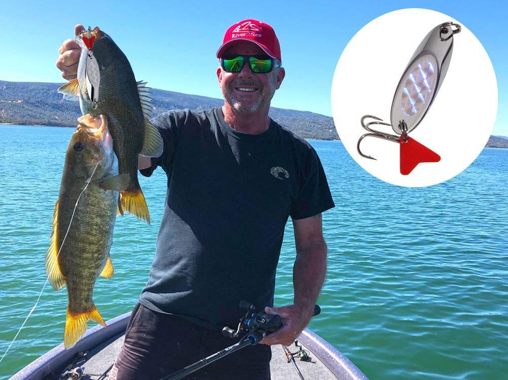 Saltwater Fishing Spoons - Hard Metal Lures with Treble Hooks for Salmon Bass | Jigging & Casting Tackle