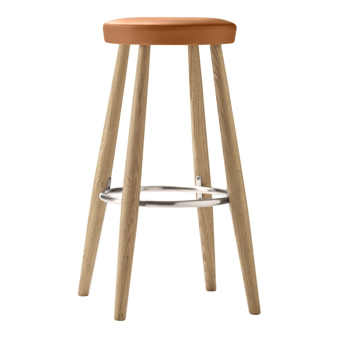 Wegner CH56 Bar Stool - Modern Wooden Counter Height Stool with Upholstered Seat - Perfect for Kitchen Island, Breakfast Bar & Home Decor